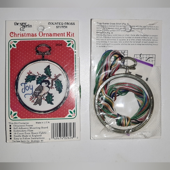 The New Berlin Co Christmas Ornament Cross Stitch Kits (Set of 2) - Picture 3 of 4